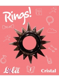 Чёрное эрекционное кольцо Rings Cristal - Lola Games - в Мурманске купить с доставкой