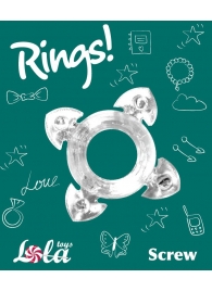 Прозрачное эрекционное кольцо Rings Screw - Lola Games - в Мурманске купить с доставкой