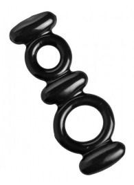 Двойное эрекционное кольцо Dual Stretch To Fit Cock and Ball Ring - XR Brands - в Мурманске купить с доставкой