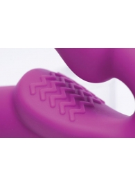 Ярко-розовый безремневой вибрострапон Evoke Vibrating Strapless Silicone Strap-on Dildo - XR Brands - купить с доставкой в Мурманске