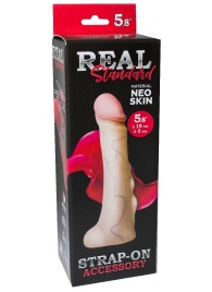 Реалистичная насадка с мошонкой REAL Standard - 18 см. - LOVETOY (А-Полимер) - купить с доставкой в Мурманске