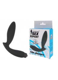 Чёрный вибростимулятор простаты Sex Expert Vibe Pleasure - Sex Expert - в Мурманске купить с доставкой