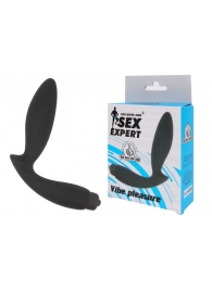 Чёрный вибростимулятор простаты Sex Expert Vibe Pleasure - Sex Expert - в Мурманске купить с доставкой