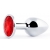 Серебристая анальная пробка с красным стразом - 7,2 см. - Anal Jewelry Plug - купить с доставкой в Мурманске
