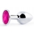 Серебристая анальная пробка с малиновым кристаллом - 7,2 см. - Anal Jewelry Plug - купить с доставкой в Мурманске