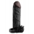 Чёрная вибронасадка с кольцом Vibrating Real Feel 2 Extension - 16 см. - Pipedream - в Мурманске купить с доставкой