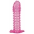 Гелевая розовая насадка с шипами - 12 см. - Toyfa Basic - в Мурманске купить с доставкой