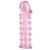 Гелевая розовая насадка на фаллос с шипами - 12 см. - Toyfa Basic - в Мурманске купить с доставкой