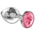 Большая серебристая анальная пробка Diamond Pink Sparkle Large с розовым кристаллом - 8 см. - Lola Games - купить с доставкой в Мурманске
