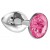 Малая серебристая анальная пробка Diamond Pink Sparkle Small с розовым кристаллом - 7 см. - Lola Games - купить с доставкой в Мурманске