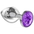 Малая серебристая анальная пробка Diamond Purple Sparkle Small с фиолетовым кристаллом - 7 см. - Lola Games - купить с доставкой в Мурманске