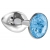 Малая серебристая анальная пробка Diamond Light blue Sparkle Small с голубым кристаллом - 7 см. - Lola Games - купить с доставкой в Мурманске