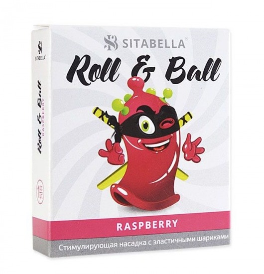 Стимулирующий презерватив-насадка Roll   Ball Raspberry - Sitabella - купить с доставкой в Мурманске