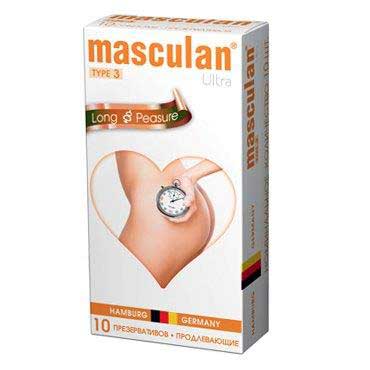 Розовые презервативы Masculan Ultra Long Pleasure с колечками, пупырышками и продлевающим эффектом - 10 шт. - Masculan - купить с доставкой в Мурманске