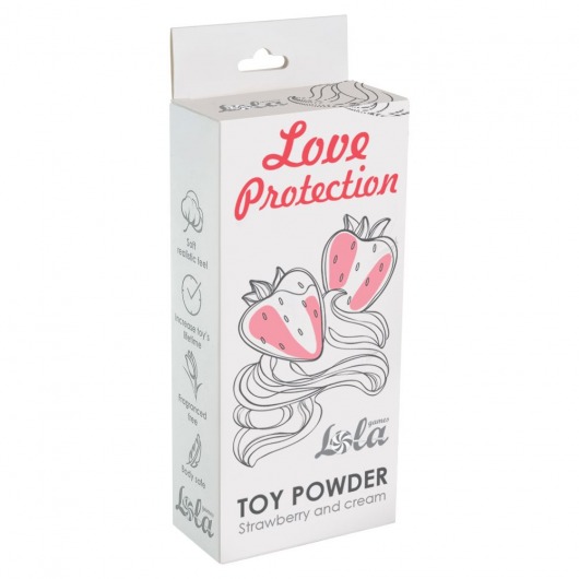 Пудра для игрушек Love Protection с ароматом клубники со сливками - 30 гр. - Lola Games - купить с доставкой в Мурманске