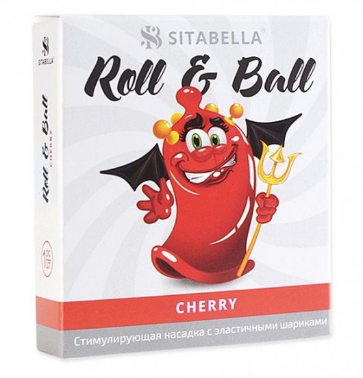 Стимулирующий презерватив-насадка Roll   Ball Cherry - Sitabella - купить с доставкой в Мурманске