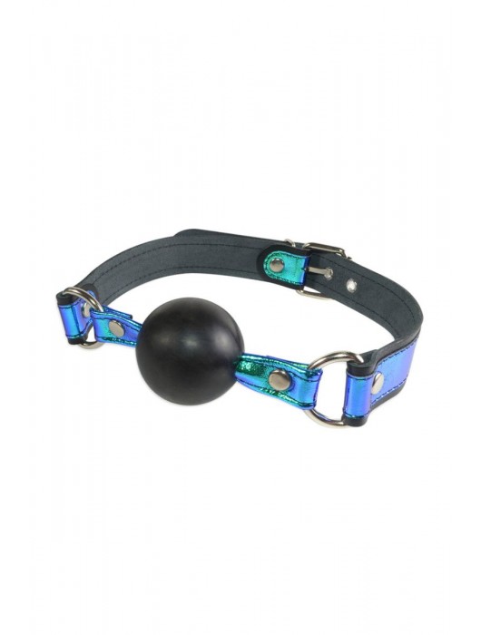 Кляп-шарик на чёрно-синих ремешках - Sitabella - купить с доставкой в Мурманске