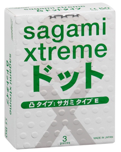 Презервативы Sagami Xtreme SUPER DOTS с точками - 3 шт. - Sagami - купить с доставкой в Мурманске