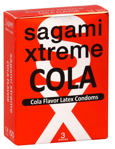 Ароматизированные презервативы Sagami Xtreme COLA - 3 шт. - Sagami - купить с доставкой в Мурманске