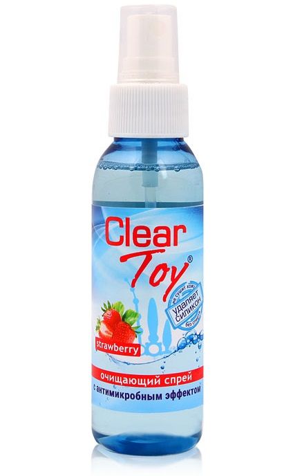 Очищающий спрей для игрушек CLEAR TOY Strawberry - 100 мл. - Биоритм - купить с доставкой в Мурманске