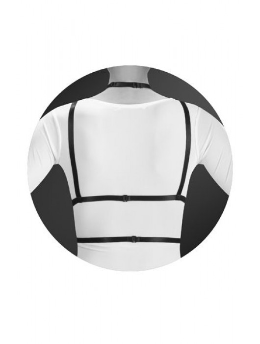 Черная упряжь на грудь Laura - Bijoux Pour Toi - купить с доставкой в Мурманске