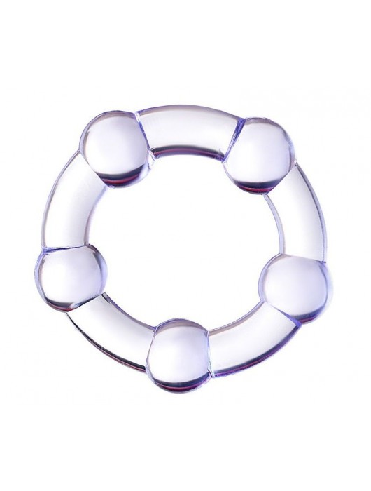 Фиолетовое эрекционное кольцо на пенис с бусинами - Штучки-дрючки - в Мурманске купить с доставкой