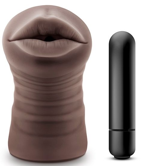Коричневый мастурбатор-ротик Heather - Blush Novelties - в Мурманске купить с доставкой