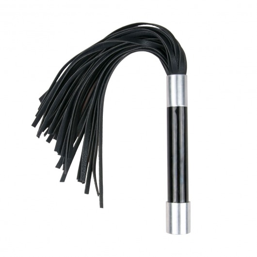 Черная плеть Easytoys Flogger With Metal Grip - 38 см. - Easy toys - купить с доставкой в Мурманске