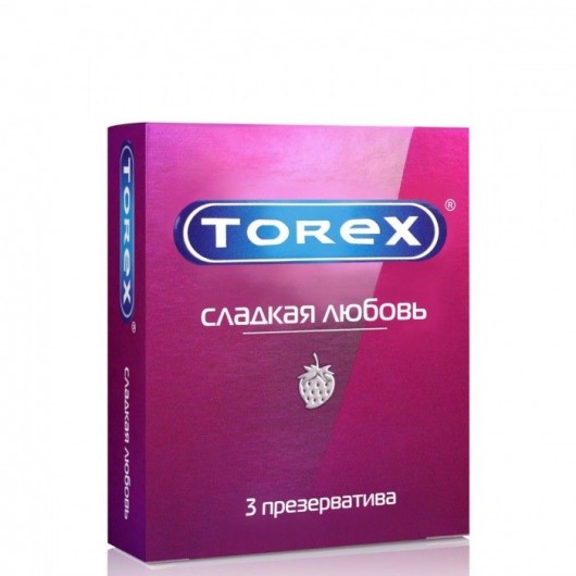 Презервативы Torex  Сладкая любовь  с ароматом клубники - 3 шт. - Torex - купить с доставкой в Мурманске