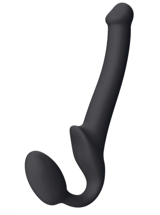 Черный безремневой страпон Silicone Bendable Strap-On S - Strap-on-me - купить с доставкой в Мурманске