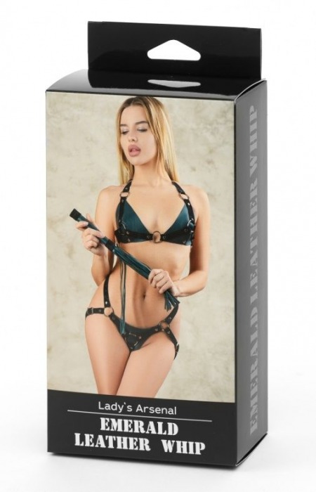 Плеть изумрудного цвета Ladys Arsenal с гладкой ручкой - 45 см. - БДСМ Арсенал - купить с доставкой в Мурманске