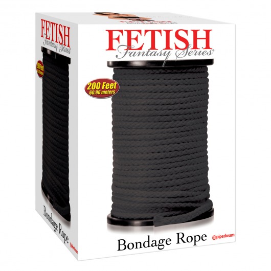 Черная веревка для связывания Bondage Rope - 60,9 м. - Pipedream - купить с доставкой в Мурманске