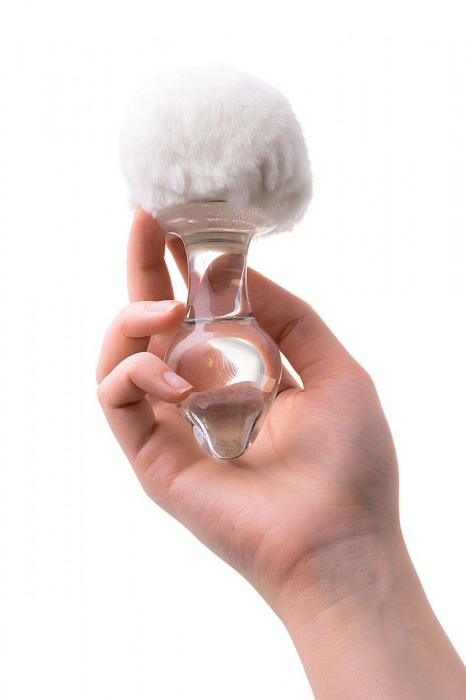 Стеклянная анальная втулка с хвостиком - 9,5 см. - Sexus - купить с доставкой в Мурманске