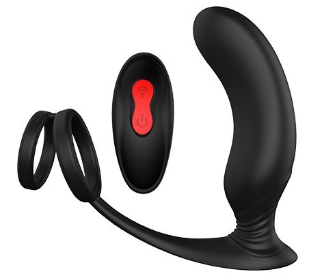 Черный массажер простаты REMOTE P-PLEASER - Dream Toys - в Мурманске купить с доставкой