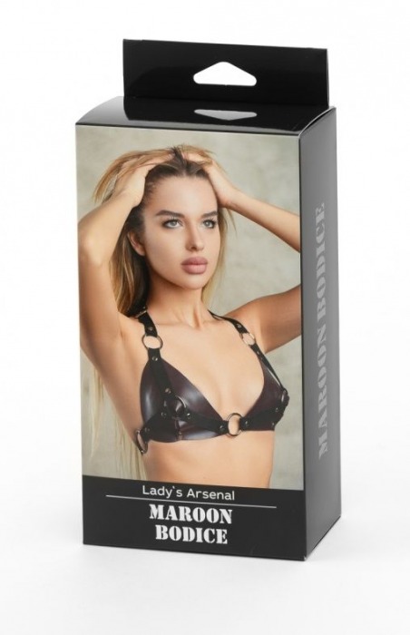 Бордовый лиф Ladys Arsenal с колечками - БДСМ Арсенал - купить с доставкой в Мурманске