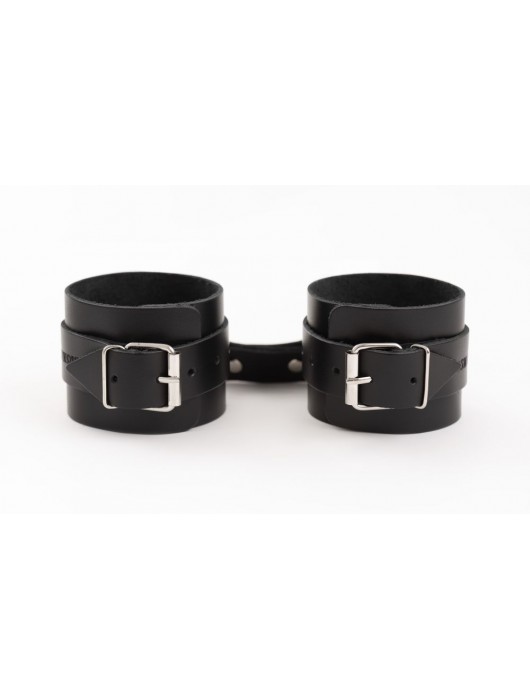 Черные кожаные наручники Ladys Arsenal - БДСМ Арсенал - купить с доставкой в Мурманске