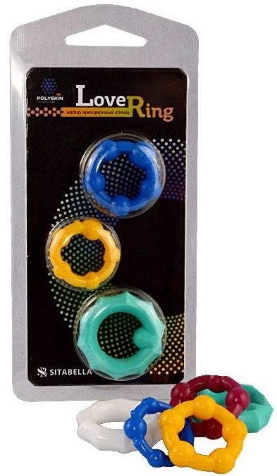 Набор из 3 цветных эрекционных колец Love Ring - Sitabella - в Мурманске купить с доставкой