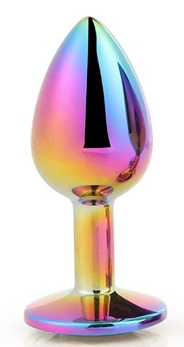Голографическая анальная втулка с радужным кристаллом - 7,1 см. - Dream Toys - купить с доставкой в Мурманске