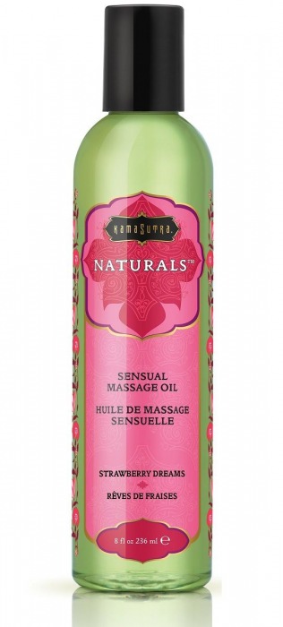 Массажное масло Naturals Strawberry Dreams с ароматом клубники - 236 мл. - Kama Sutra - купить с доставкой в Мурманске