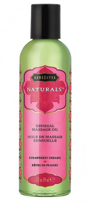 Массажное масло Naturals Strawberry Dreams с ароматом клубники - 59 мл. - Kama Sutra - купить с доставкой в Мурманске