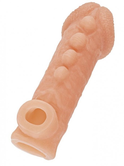 Телесная закрытая насадка с шишечками Cock Sleeve Size S - 13,8 см. - KOKOS - в Мурманске купить с доставкой