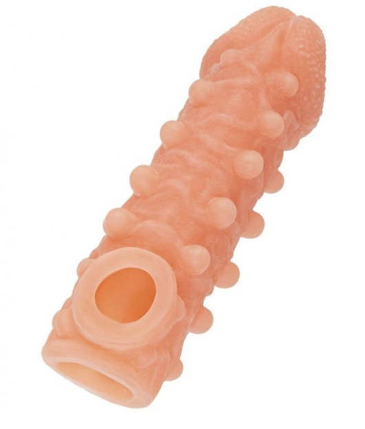 Телесная закрытая насадка с шариками Cock Sleeve Size S - 13,8 см. - KOKOS - в Мурманске купить с доставкой