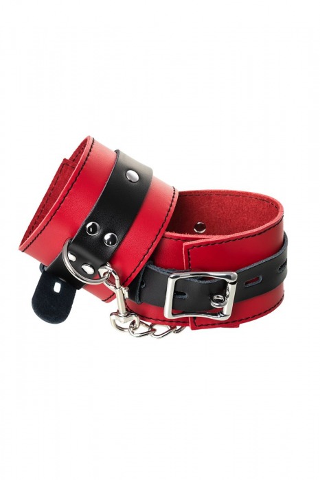 Красно-черные оковы на ноги из кожи - ToyFa - купить с доставкой в Мурманске