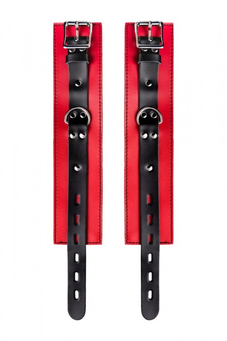 Красно-черные оковы на ноги из кожи - ToyFa - купить с доставкой в Мурманске