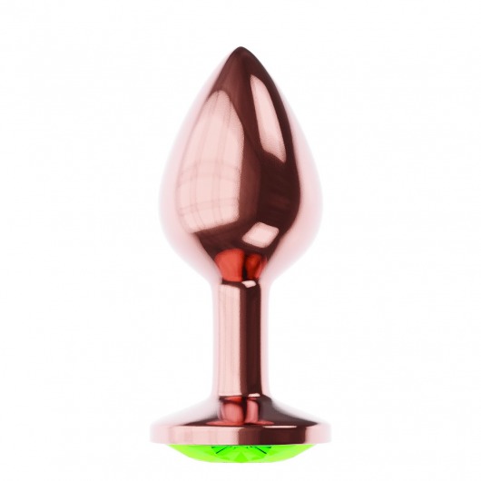 Пробка цвета розового золота с лаймовым кристаллом Diamond Emerald Shine S - 7,2 см. - Lola Games - купить с доставкой в Мурманске