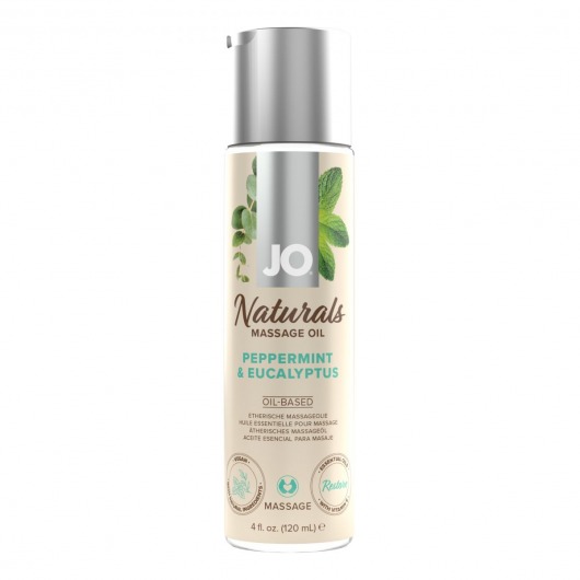 Массажное масло с ароматом перечной мяты и эвкалипта JO Naturals Peppermint   Eucalyptus - 120 мл. - System JO - купить с доставкой в Мурманске