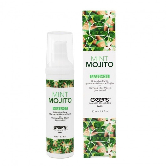 Разогревающее массажное масло с ароматом мохито Gourmet Mint Mojito - 50 мл. - Exsens - купить с доставкой в Мурманске