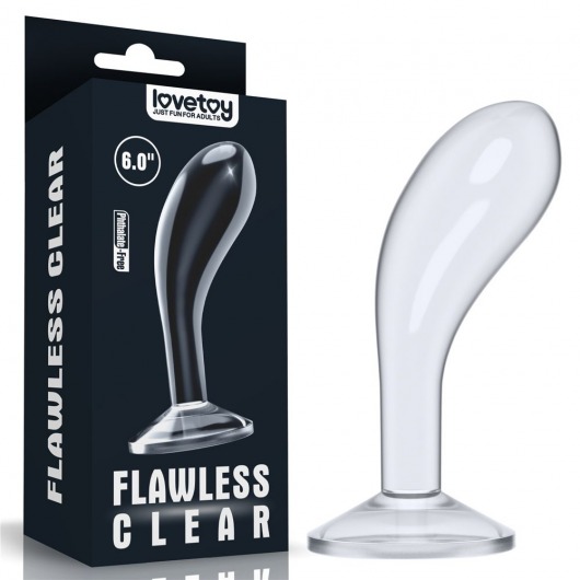 Прозрачный стимулятор простаты Flawless Clear Prostate Plug - 15 см. - Lovetoy - в Мурманске купить с доставкой