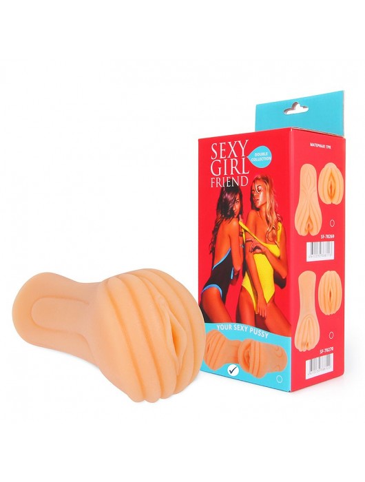 Телесный мастурбатор-вагина с рельефным тоннелем - Bior toys - в Мурманске купить с доставкой