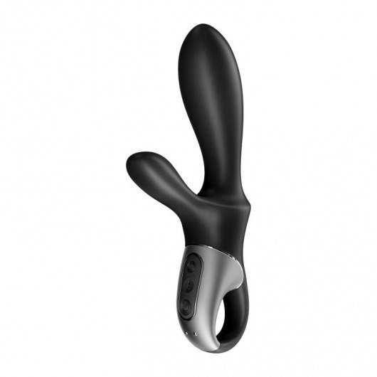 Черный анальный вибратор Heat Climax+ с функцией нагрева - 20,6 см. - Satisfyer - в Мурманске купить с доставкой
